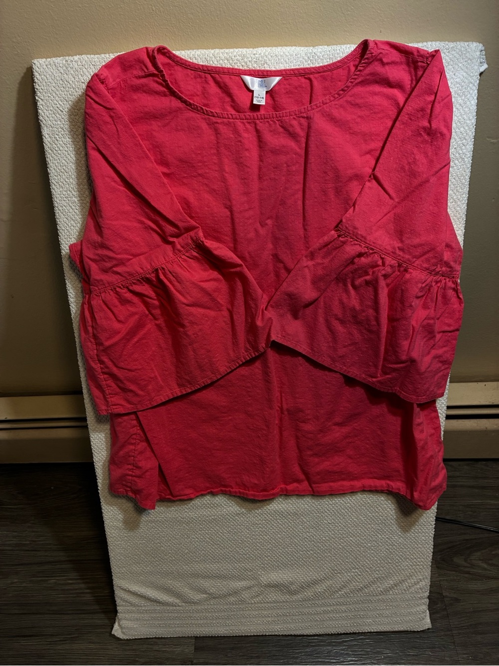Time and Tru Fuchsia Ruffle-Sleeve Blouse